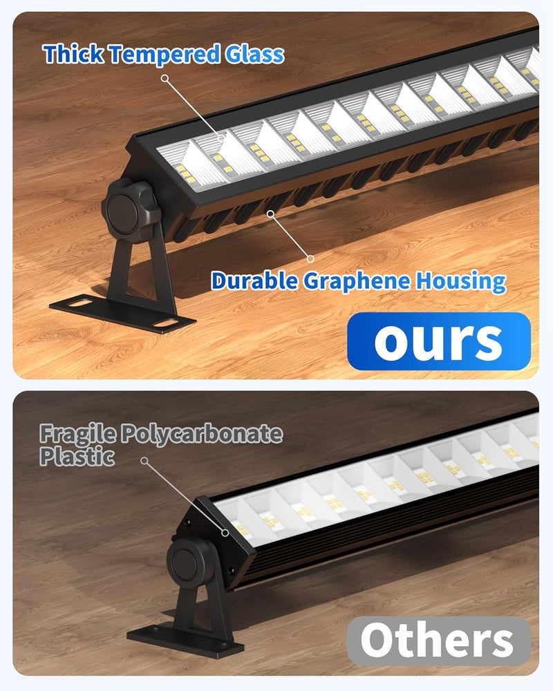 THECHAM IP66 Waterproof 45W LED Shop Lights, 5400LM 6000K Daylight White Garage Light with 6FT Power Cord & Switch, Plug in LED Work Light for Garage, Workshop, Warehouses, Basement, Yard, 12 Pack - Image 4